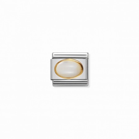Nomination Gold Oval White Mother of Pearl Stone Composable Charm